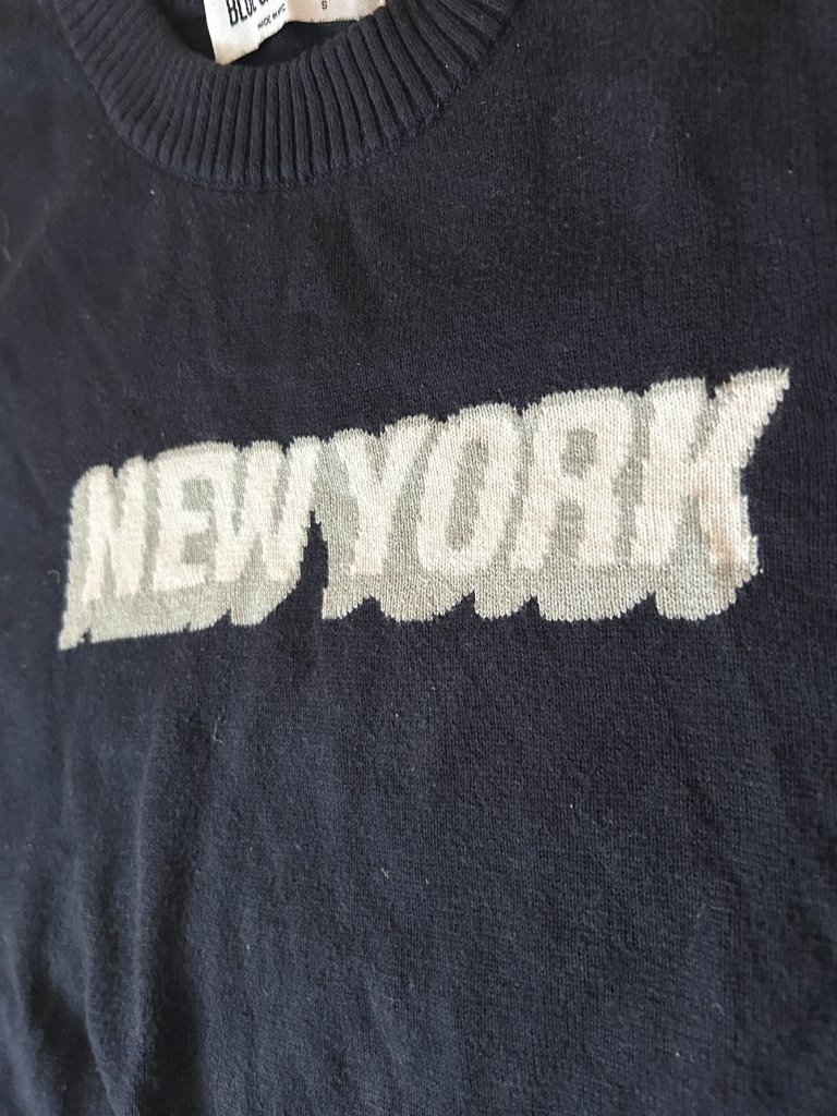 Blue & Cream 'New York' Cotton/Cashmere Crewneck Sweater — image 4 of 7